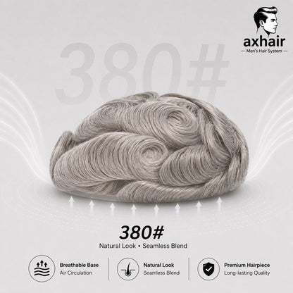 Single-knotted Mirage  Toupee for Men  0.06-0.08mm Full Super Thin Skin Base  Thicker Hair and More Durable