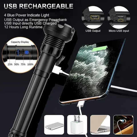 🎉 Hot sale💕LED Rechargeable Tactical Laser Flashlight（pay with PayPal saving 49%）