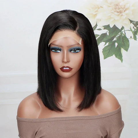 Flash Sale | Soul Lady 5x5 HD Lace Blunt Cut Bob Short Straight Hair Side Part Bob Wigs