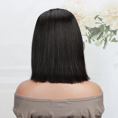 Flash Sale | Soul Lady 5x5 HD Lace Blunt Cut Bob Short Straight Hair Side Part Bob Wigs