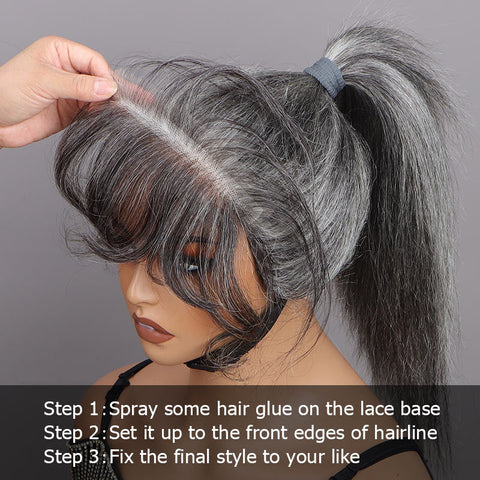 Custom Swiss Lace Forehead Fringe Bangs Invisible Hairline With Baby Hair 6x1 Reusable Human Hair Lace Edges Hairpieces