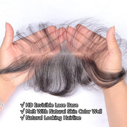 Custom Swiss Lace Forehead Fringe Bangs Invisible Hairline With Baby Hair 6x1 Reusable Human Hair Lace Edges Hairpieces
