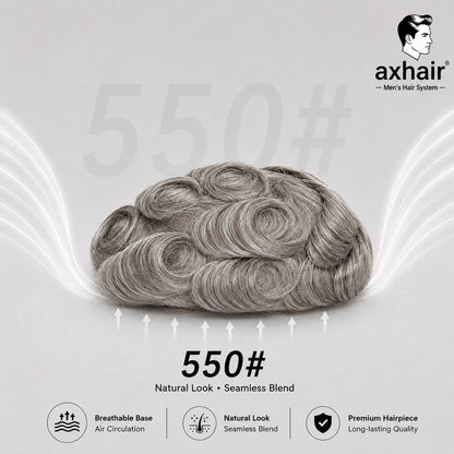 Full French Lace: Men's Lace Toupee  Full French Lace Base  Suitable for Humid Climate