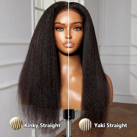 Flash Sale Yaki Straight 6x4.5/4x4/13x6 HD Transparent Pre-Cut Lace Frontal Human Hair Wig Affordable Natural Look Wigs